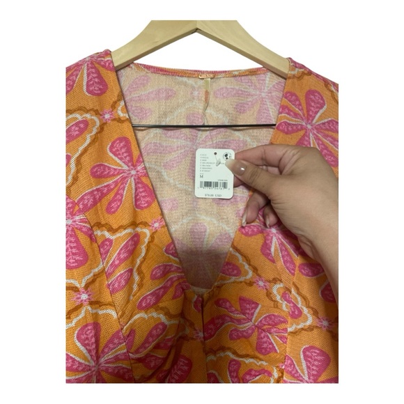 FREE PEOPLE Through The Meadow Top in Grapefruit Seltzer M - Picture 7 of 7